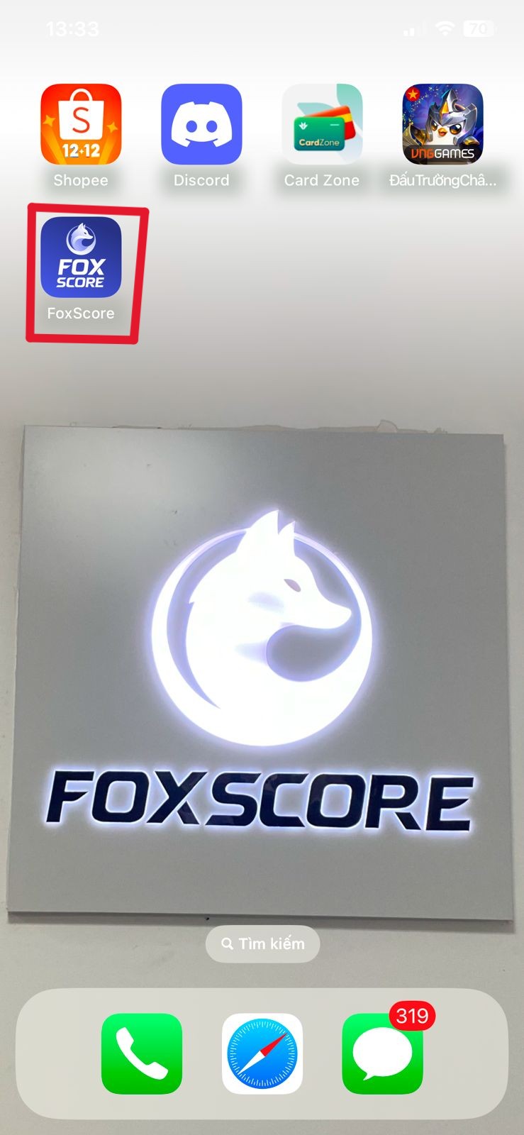 Bước 4: Mở App FoxScore