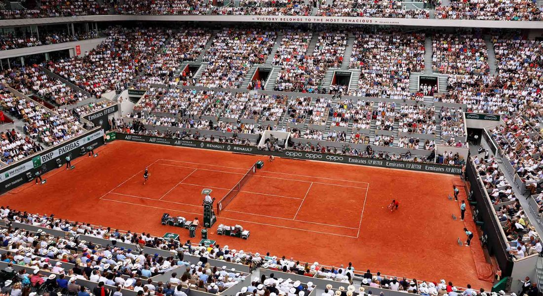 Hình ảnh sân Roland Garros nhìn từ trên cao